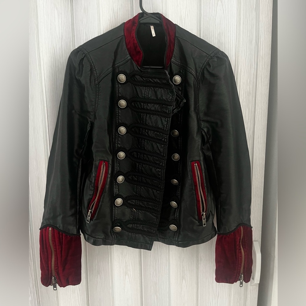 Free People Leather Detailed Jacket